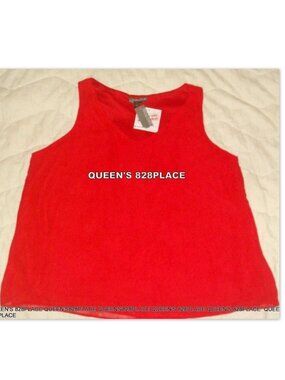 Nwt Covington Womens Size XL Red Petite Tank V-Neck sleeveless Top Shirt blouse